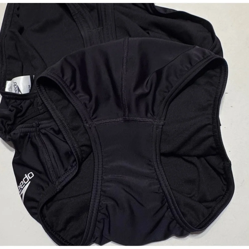 Speedo Pro LT Womens One Piece Swimsuit Black Athletic Year-Round Training 10/36